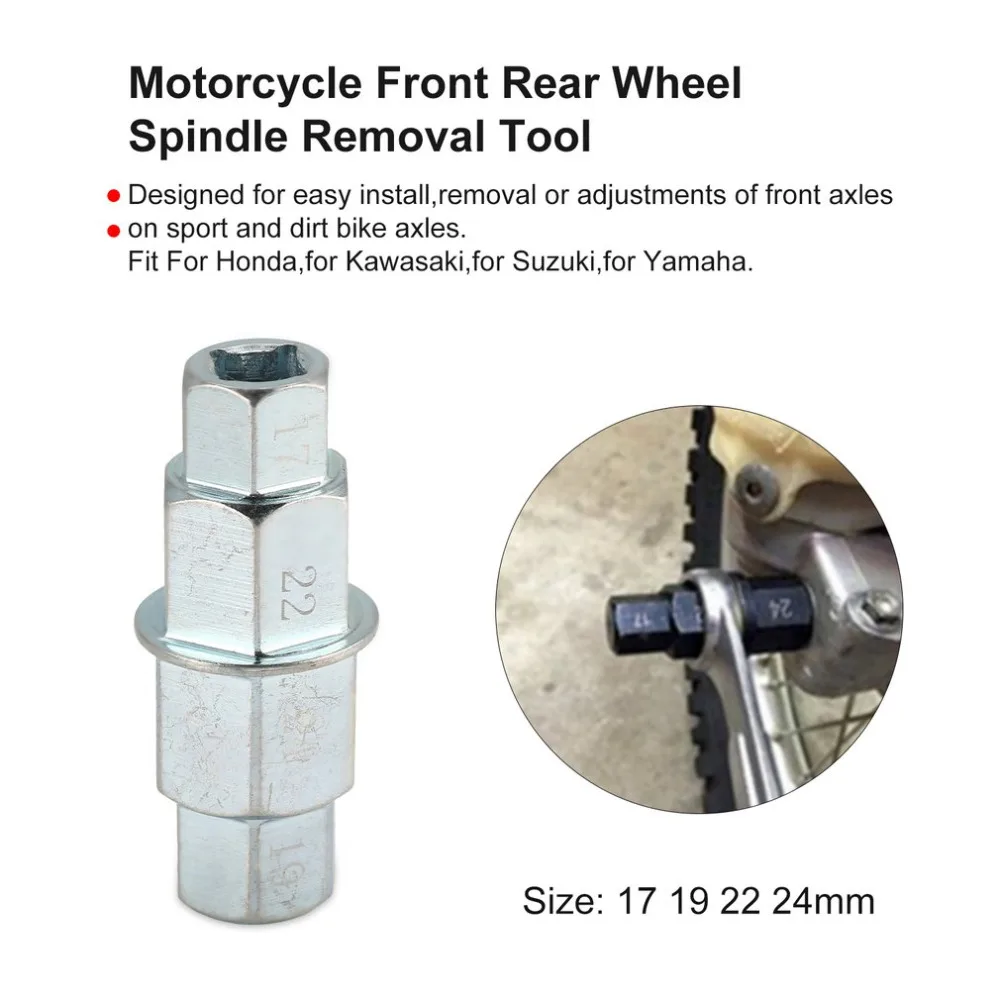 Мотоцикл шпиндельное гнездо переднее заднее колесо ось ступицы удаление гнездо шпинделя водительский инструмент для Honda Kawasaki Suzuki Yamaha