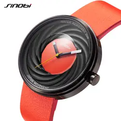 SINOBI Новая мода творческие спортивные мужские часы кварца Японии натуральная кожа дизайн Повседневное наручные часы Reloj Hombre цвет