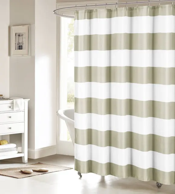 Speicher Hause Stoff Duschvorhang Nautical Stripe Design Sand und ... Speicher Hause Stoff Duschvorhang Nautical Stripe Design Sand und ...