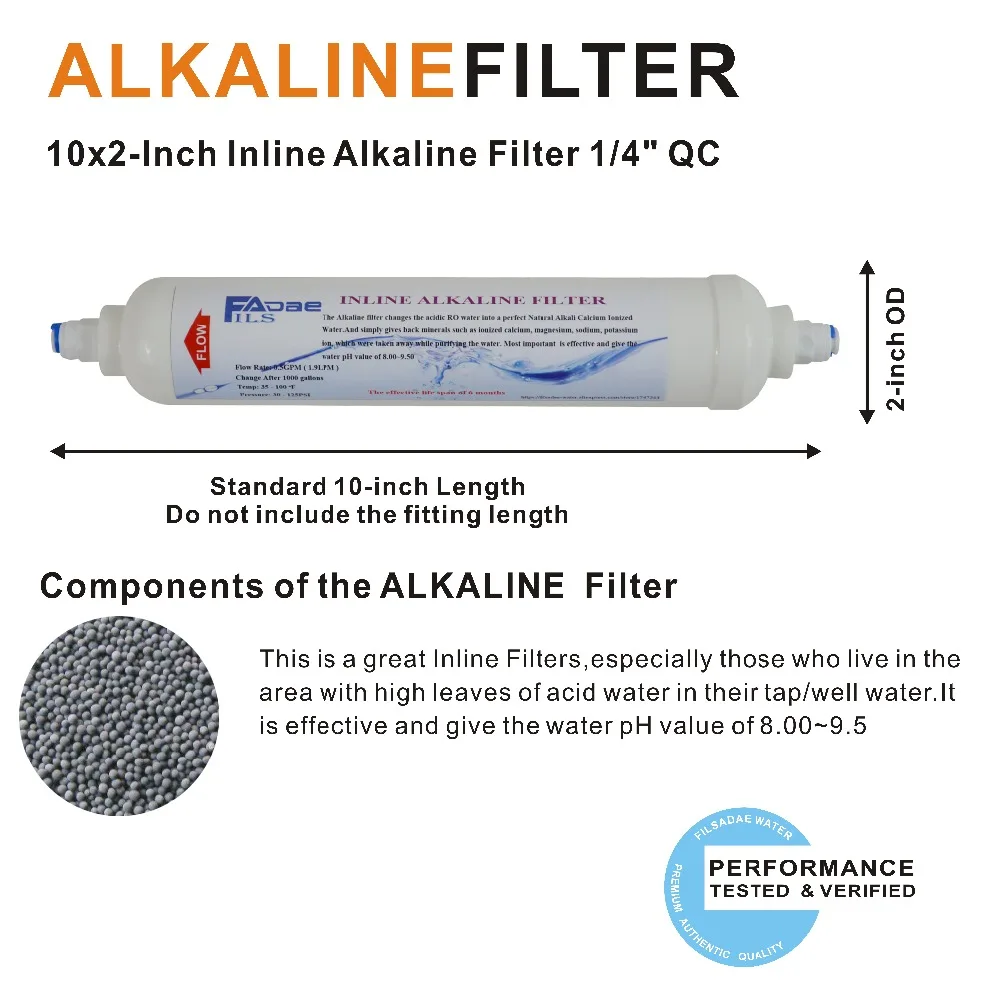 inline alkaline filter with QC -1