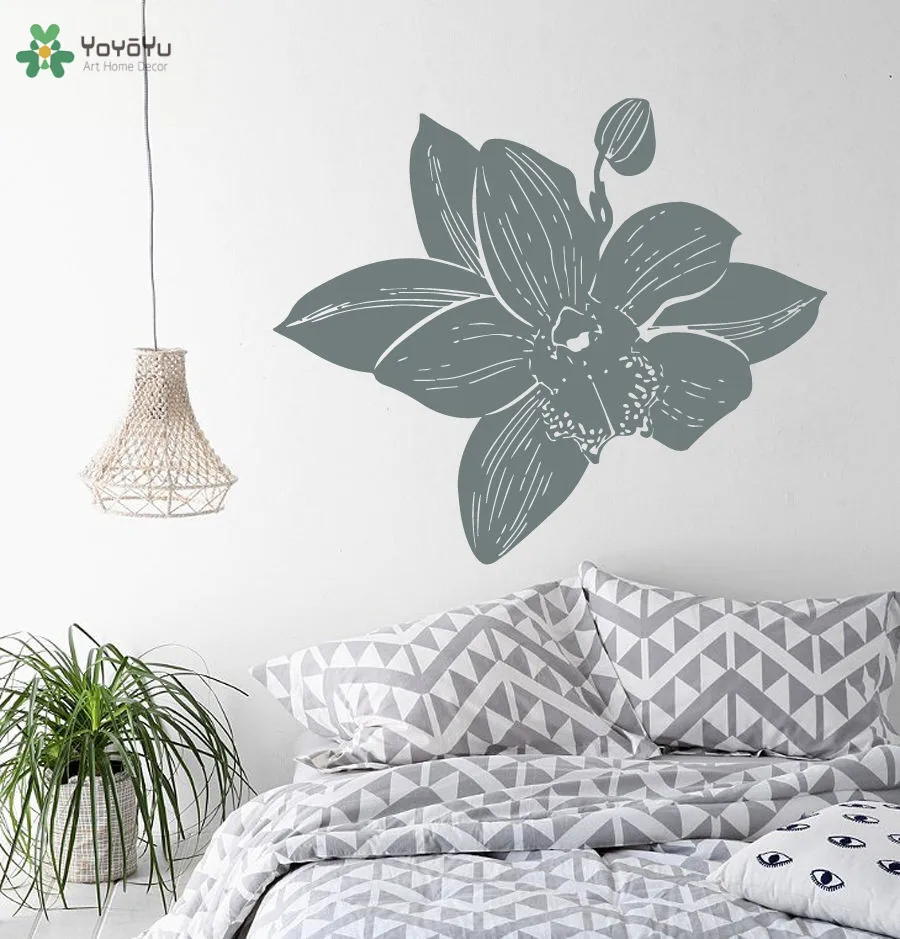 

YOYOYU Vinyl Wall Decal Orchid Flowers Interior Room Papel De Parede Quarto Art Home Decoration Stickers FD320