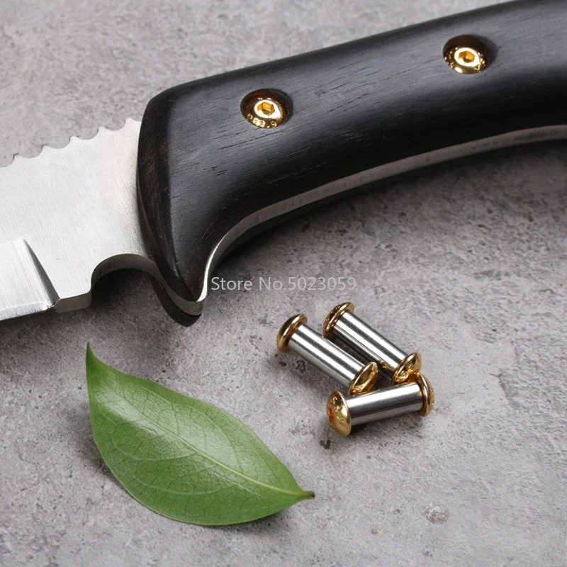 

2Pieces M4 Knives screw Rivet For DIY tools material Knife handle plate Fastening Plum style Furniture processing screw