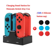 Дорожный переключатель игровой ручки зарядное устройство для геймпада док светодиодный свет Подставка для зарядки для nintendo Switch 4 Joy Con