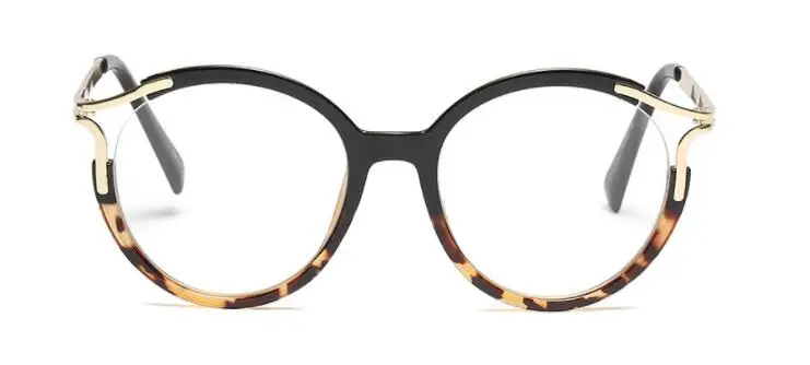 CCSPACE дамские металлические полые круглые оправы для очков для женщин Кошачий глаз брендовые дизайнерские оптические очки модные очки 45103
