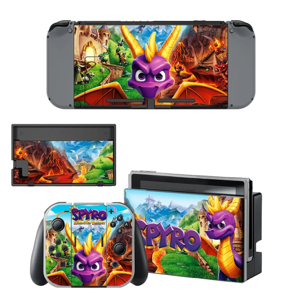 Наклейка на кожу Spyro The Dragon для консоли nintendo Switch и контроллера для защитного чехла NS