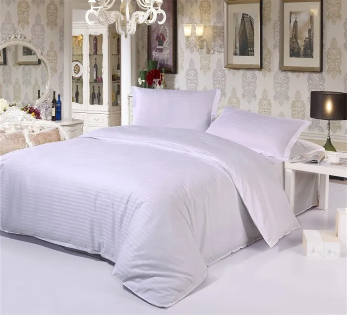 Белый комплект постельного белья для гостиниц queen king Размер 4 шт сплошной цвет пододеяльник простыня постельное белье наволочки хлопок - Цвет: A