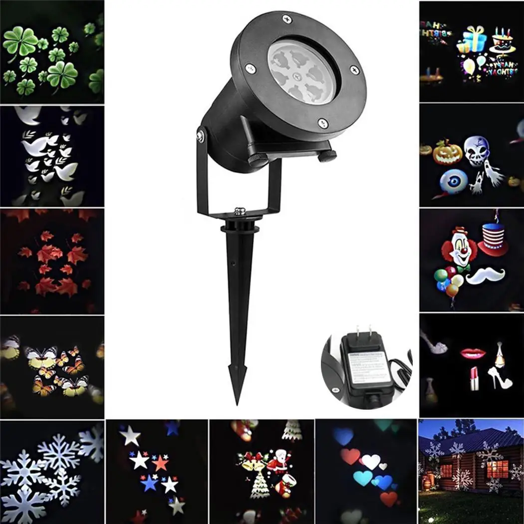 

Christmas LED Landscape Projector Lights Waterproof Outdoor Home, Garden Instruction 110V-240V Party Decor IP65