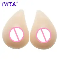 IVITA 500g Top Quality Soft-Touch Realistic Silicone Breast Forms Fake Boobs For Crossdresser Shemale Mastectomy Fake Breasts