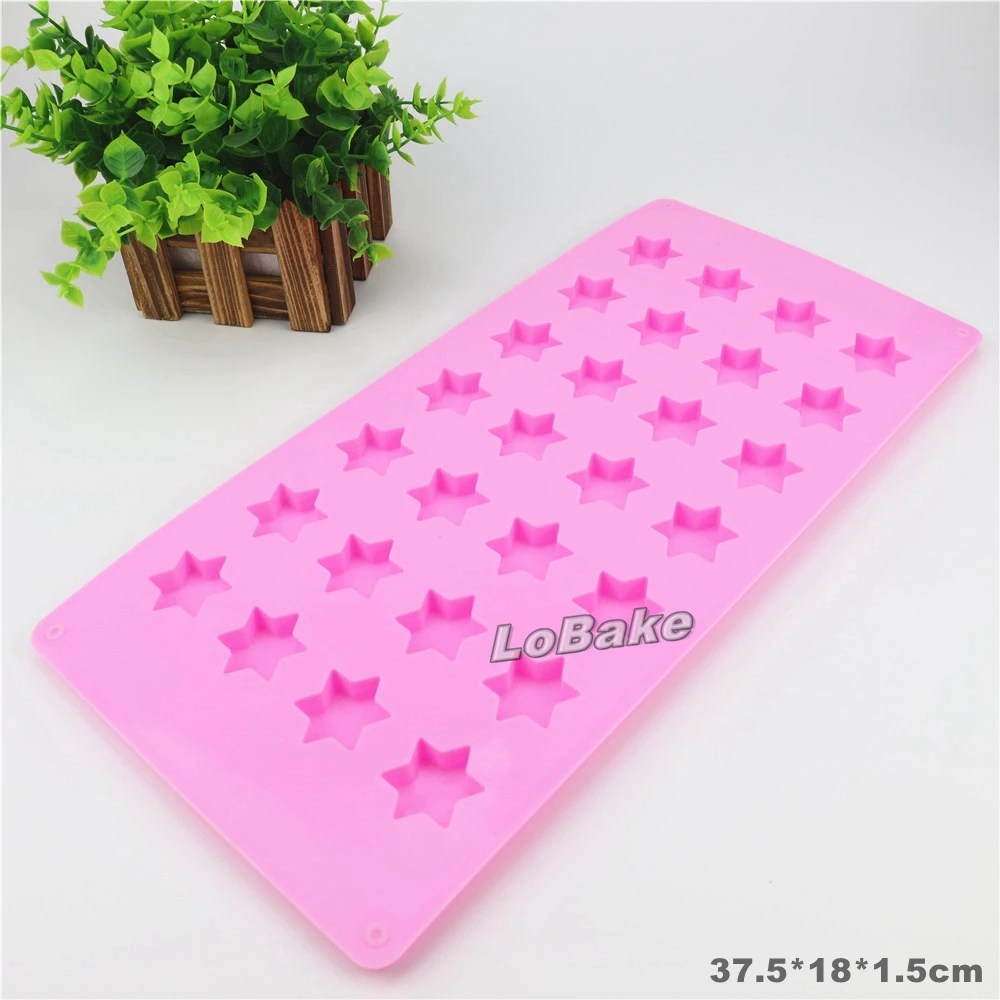 

New 28 cavities dia. 3.2cm mogen david star shape silicone candy chocolate fondant pop baking mold DIY bakeware