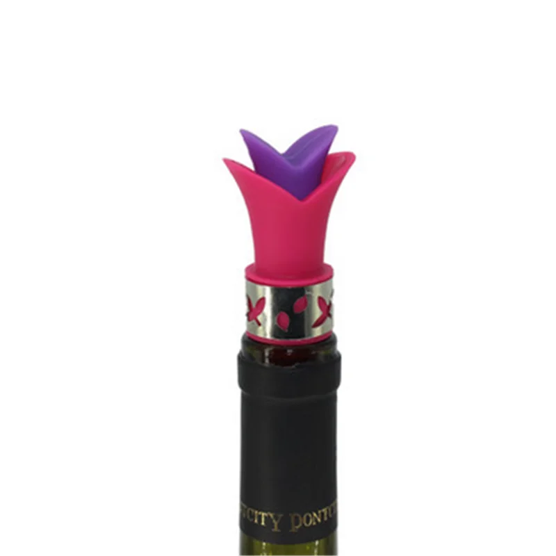 Lily Flower Wine Bottle Stoppers Silicone Approved Food Grade Durable