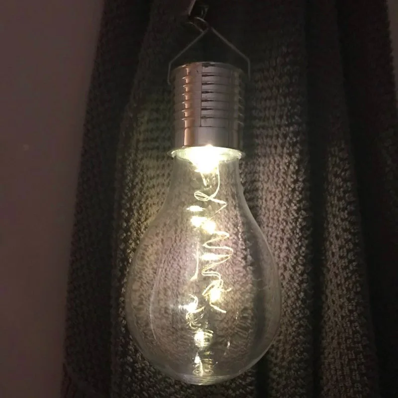 4 Pcs Outdoor LED Solar Light Bulb Light Sensor Rotatable Solar Powered Lamp Hanging Garden Decorate Camping Tent Lanterns Lamp (7)