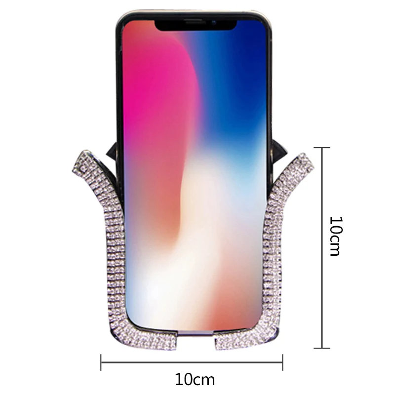 Блестящие стразы, Хрустальный Автомобильный держатель для телефона, держатель для телефона на выходе, подставка для смартфона с блестками и бриллиантами, автомобильные аксессуары