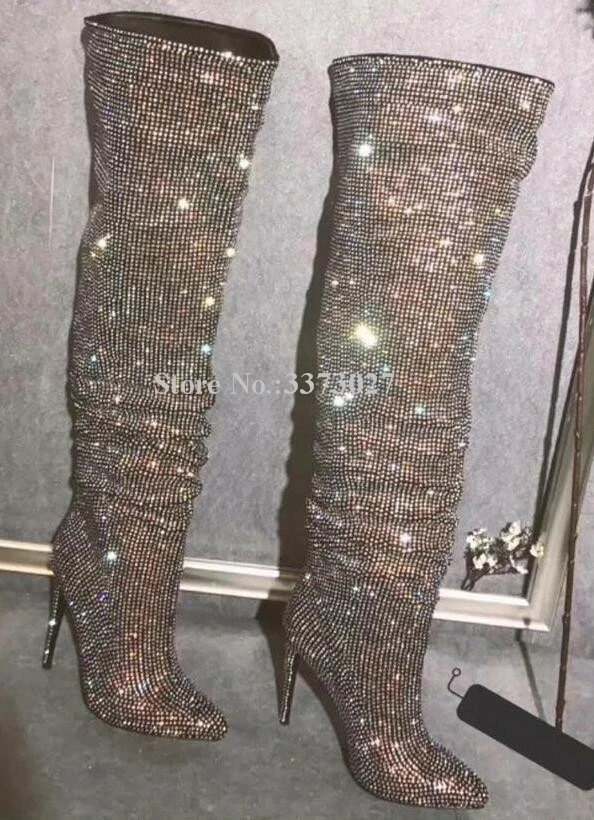 thigh high boots glitter