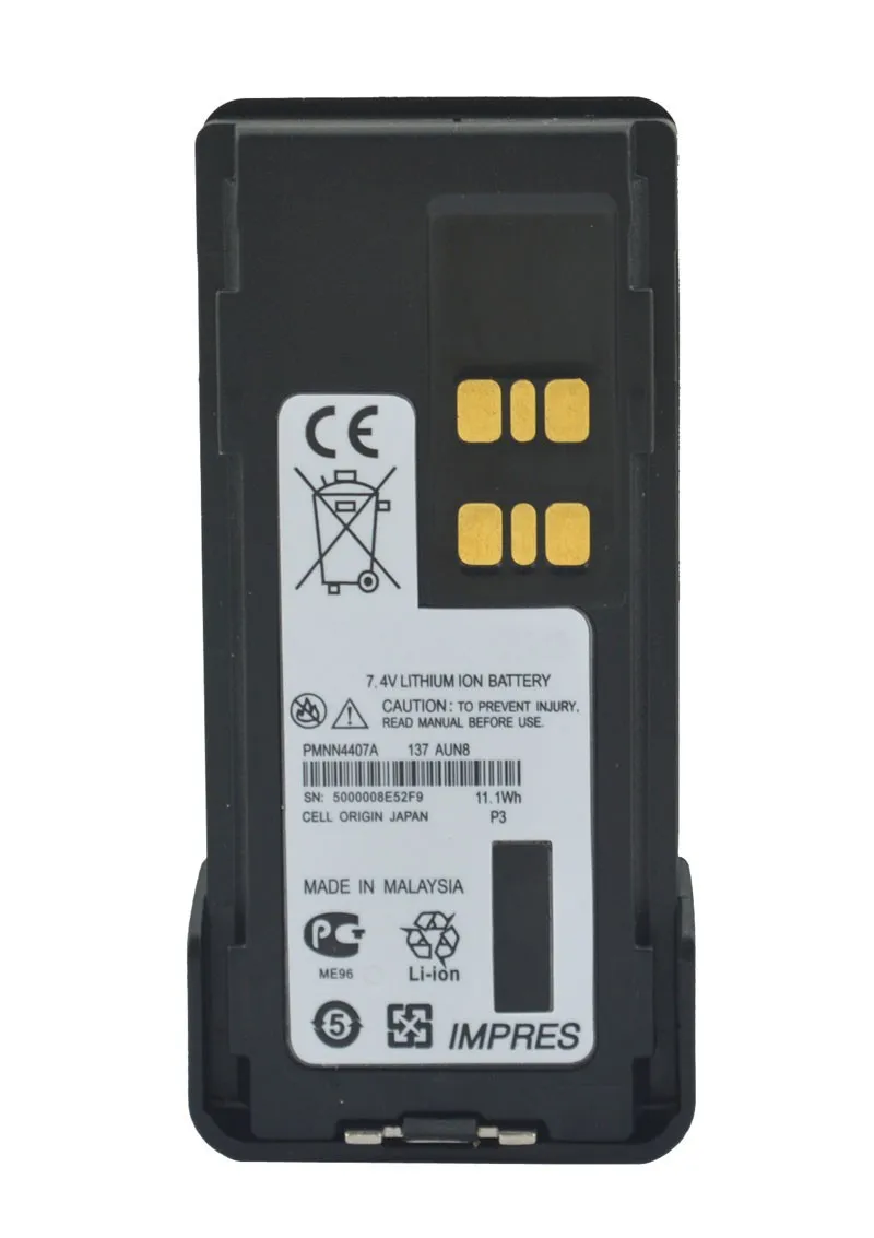 PMNN4407ARC MOTOTRBO IMPRES литий-ионный 1800 мА/ч, Батарея для Motorola MOTOTRBO XiR P6600 XPR3500 XPR3300 XiR P6620 DP2600 DE570