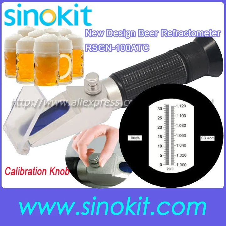 

Beer and Brix New Design Calibration knob wine refractometer with CE RSGN-100ATC