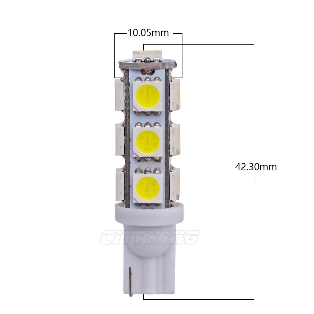 50 шт. T10 13SMD 5050 светодиодный световой индикатор Авто W5W 196 t10 13 светодиодный сигнальный светодиод W5W 168 клин инструменты для дверцы боковая лампа