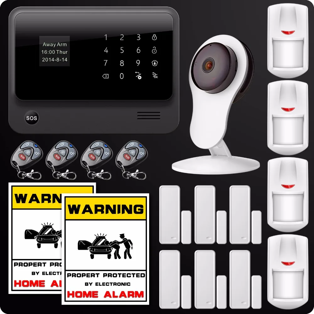 2.4G WiFi GSM SMS GPRS Android/ISO APP Home Burglar Alarm Security