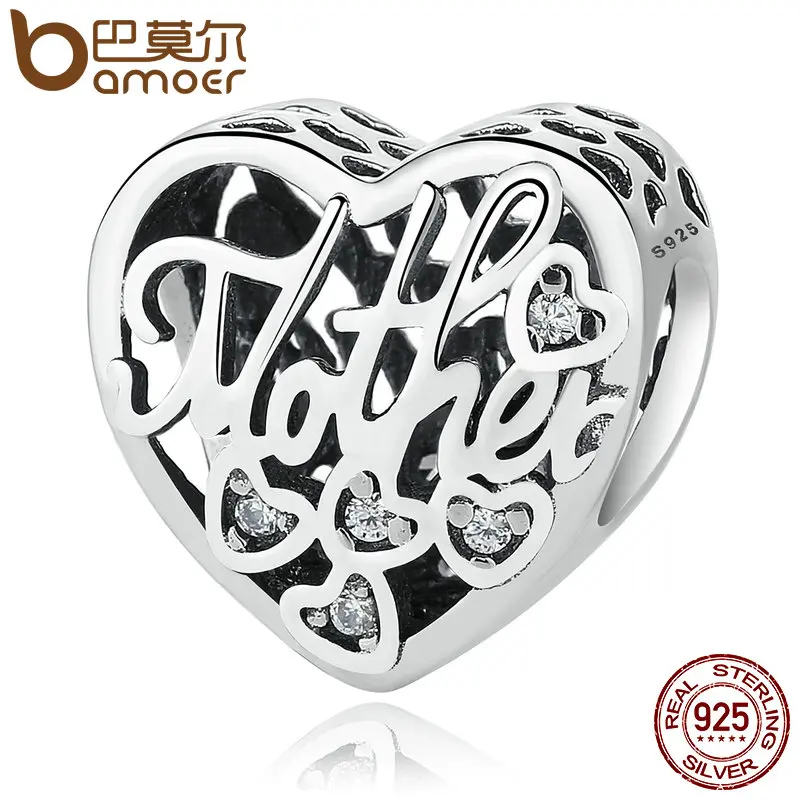 Prix pour BAMOER 100% 925 En Argent Sterling Ajouré MÈRE & FILS LIEN CHARME Perles fit Bracelets & Bangles DIY Bijoux PSC083 Prix pour BAMOER 100% 925 En Argent Sterling Ajouré MÈRE & FILS LIEN CHARME Perles fit Bracelets & Bangles DIY Bijoux PSC083