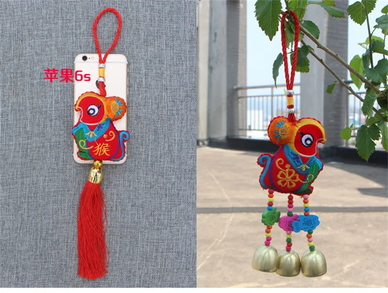 Chinese New Year Of The Pig Stuffed Toy Ethnic Flavor Zodiac Mascot Benediction Child Baby Lucky Pendant Small Bell3