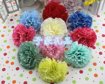 

Carnation 50pcs/lot Large Size 9cm Simulation Silk Flower/ DIY Wedding Bouquet Decoration Flower Candy Box Accessories