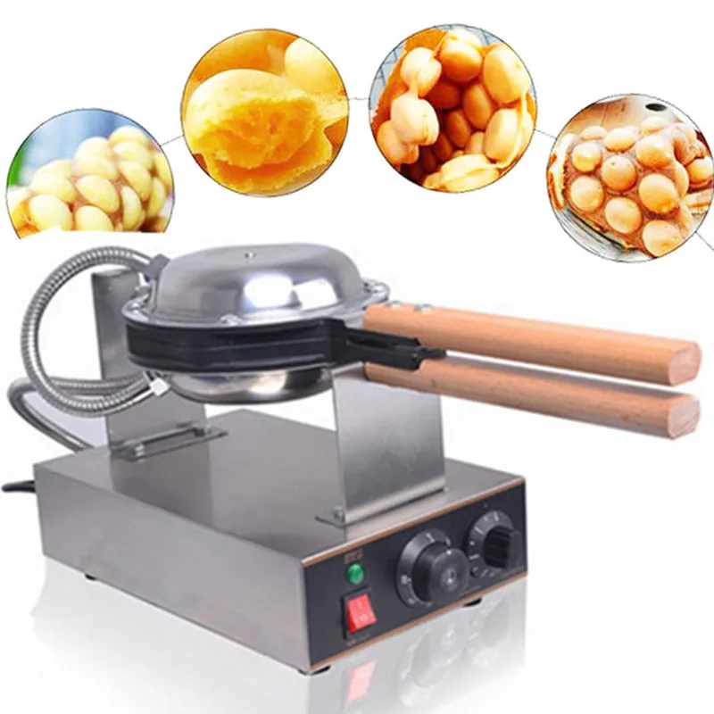 Electric Commercial Eggettes Waffle Maker Hong Kong Egg Bubble Iron Baker Machine Round Pan | Бытовая техника