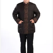 Новое поступление, мужская зимняя куртка из шелка в китайском стиле,, водонепроницаемая марлевая шелковая мужская стеганая куртка в стиле Тан, шелковая Мужская парка