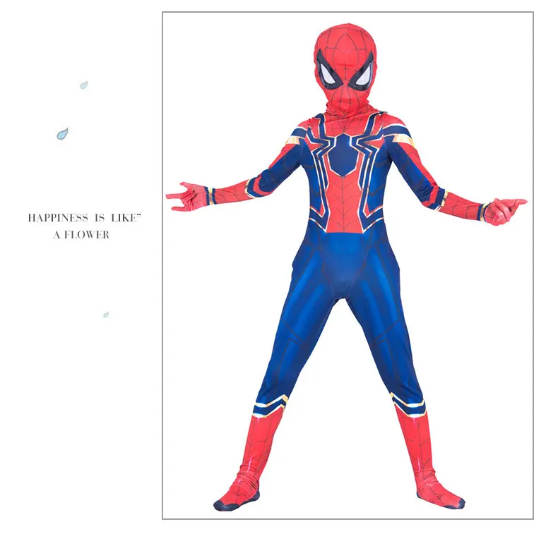 Новый детский комбинезон из лайкры и спандекса для мальчиков, Железный Человек-паук Мстители, Бесконечная война, 2018 год, костюм
