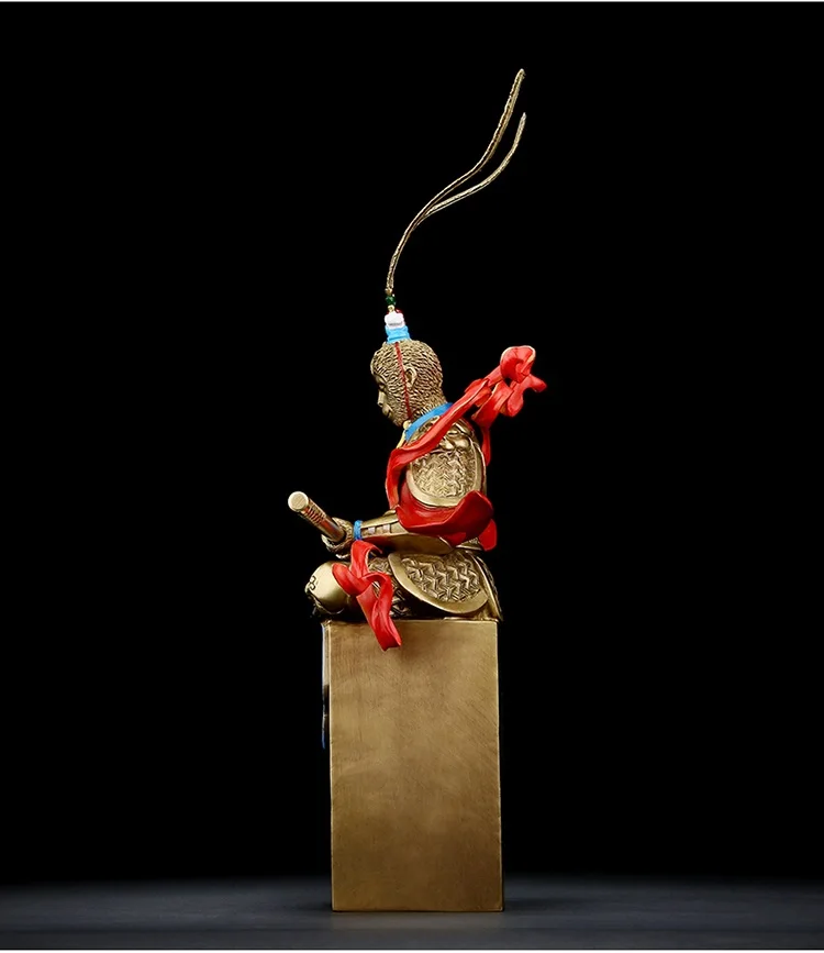 Ручной работы латунная обезьяна King Status Sunwukong Figure
