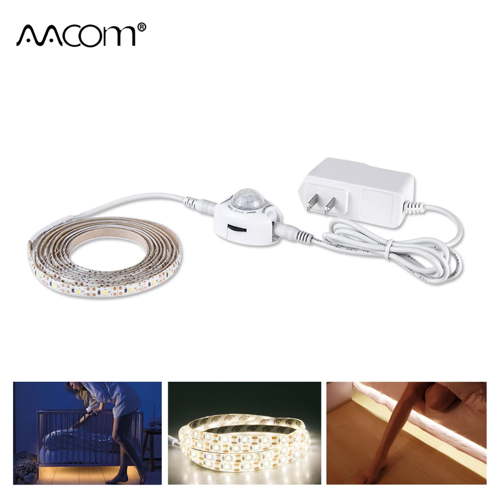 Led Under Cabinet Lights 1M 5M Flexible Bed Light Motion Activated Strip Pir Sensor Cupboard Closet Lamp huismerk kopen in de aanbieding