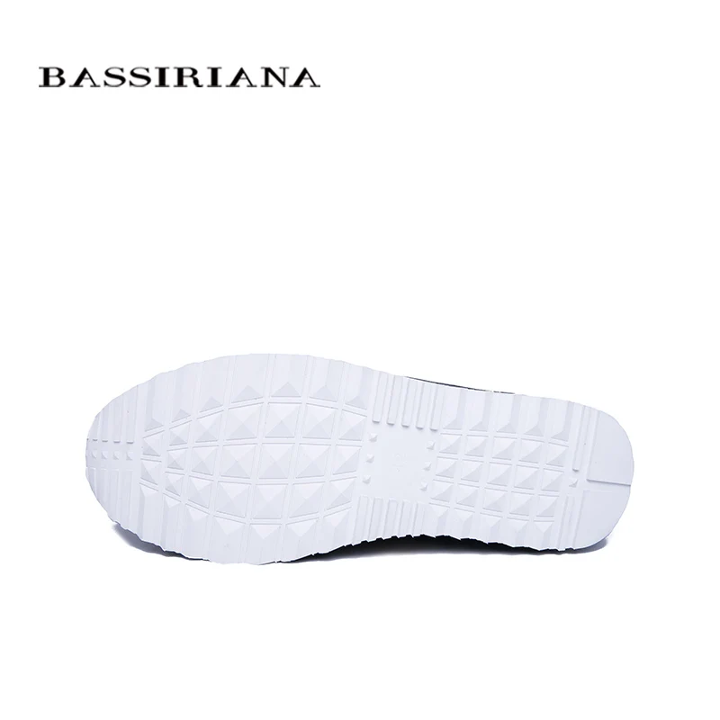 BASSIRIANA/ г. Новая модная мужская повседневная обувь из натуральной кожи, весна-осень, на шнуровке, черный и синий цвета, размер 39-45