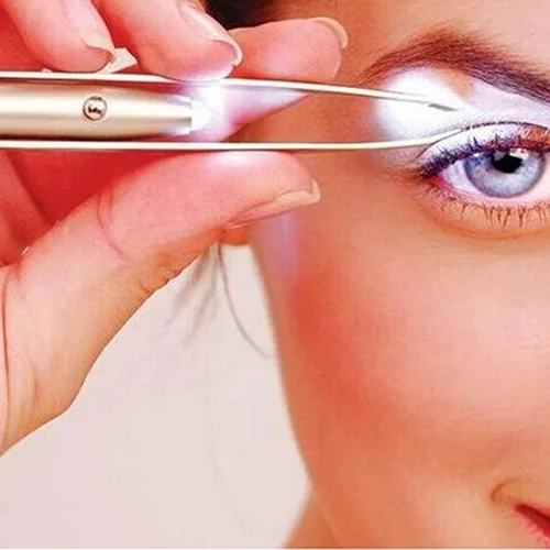 

Hot Sale Make Up Led Light Eyelash Eyebrow Hair Removal Tweezer Face Hair Remover Stainless Steel Eyebrow Tweezers