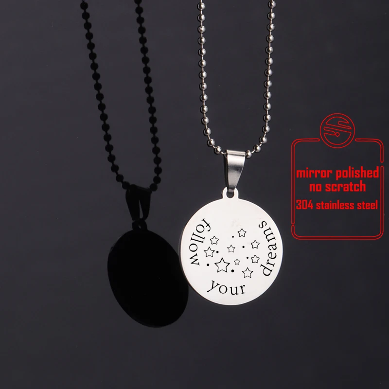 Inspires Follow Your Dreams Tag ювелирный кулон круглый кусок бирки ожерелье аксессуары лучший