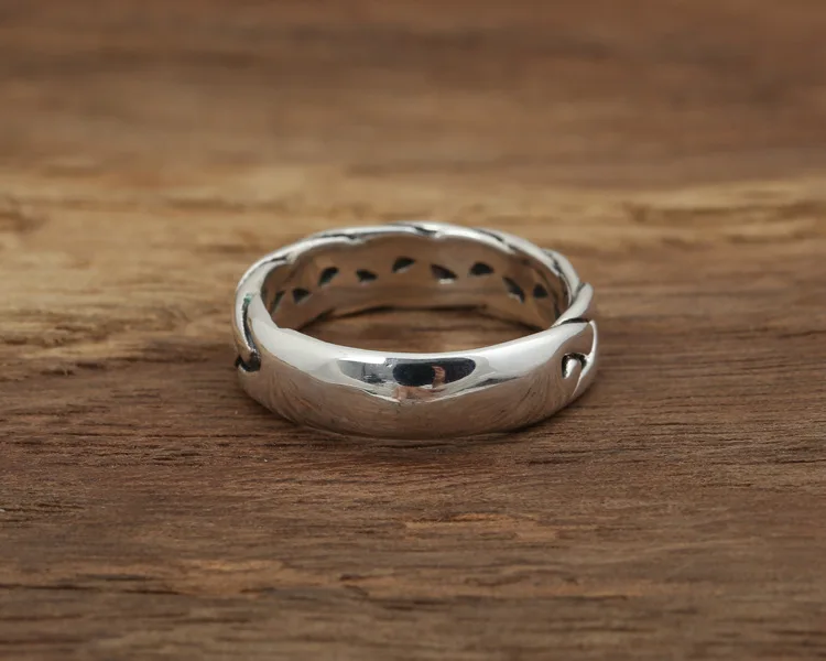 Простой короткий дизайн, Настоящее однотонное 925 пробы Серебряное кольцо, мужское Тканое кольцо, модное серебряное 925 ювелирное изделие для мужчин