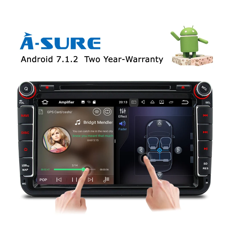 A-Sure 8&quot Android 7.1 Car DVD player 2G+16G for Volkswagen VW Tiguan Polo Golf 5 6 Passat B6 Jetta Transporter T5 DAB+ Radio |
