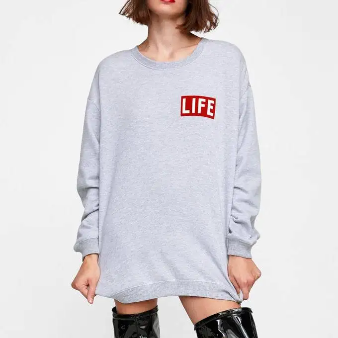 Весна 2019 Новый Евро-американский стиль алфавит Печатный длинный стиль санитарная Одежда Женская толстовка пуловеры с надписями одежда