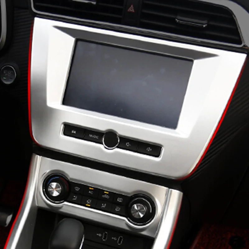 

For MG ZS 2018 ABS Matte/Carbon Fibre Car sticker navigation panel Decoration frame Cover Trim Car Styling accessories 1PCS