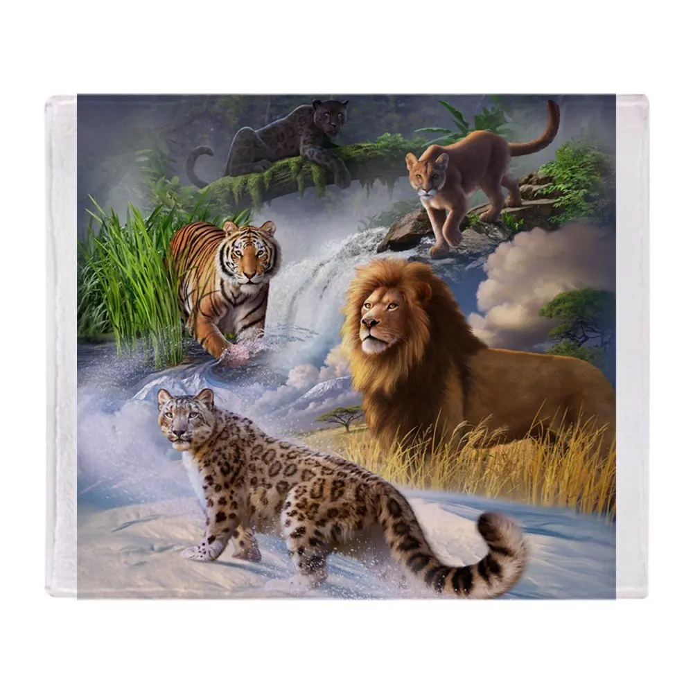 Personalized Big Cats Soft Fleece Throw Blanket Cover Throw Over Sofa