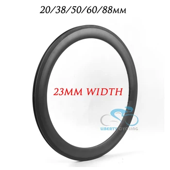 

1 piece 20mm 24mm 38mm 50mm 60mm 88mm 700c Carbon Road Tubular Bicycle Wheel Rims Bike Rim, 23mm Width