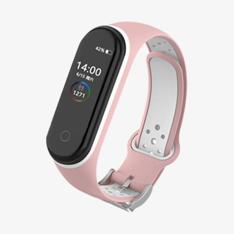 Ремешок сменный силиконовый для Xiaomi Mi Band 4 водонепроницаемый двухцветный браслет
