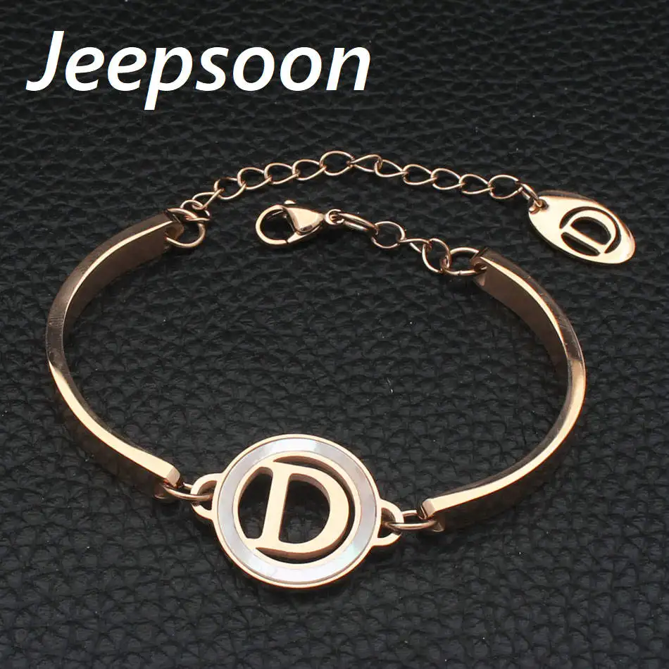 BBJHADCA Jeepsoon модные нержавеющие высококачественные новейшие стальные ювелирные изделия для женщин из розового золота браслеты с буквами BBJHAACA - Окраска металла: BBJHADCA