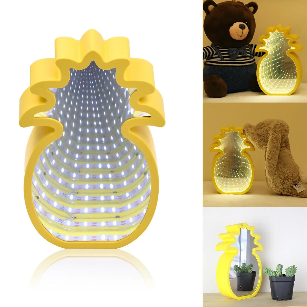 

LED light New 3D mirror tunnel light creative unicorn shape mirror lamp dressing table bedroom decoration decoration