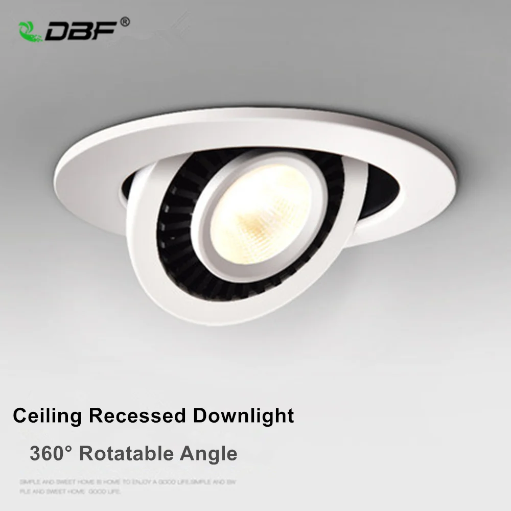 

[DBF]Rotatable Angle LED Recessed Downlight 5W 7W 10W 15W 18W LED Ceiling Spot Light 3000K/4000K/6000K Black/White Housing Light