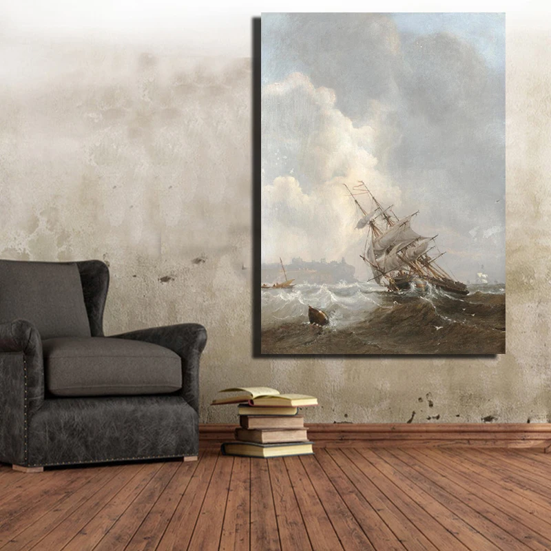 

HD Print Seascape Wall Pictures Beautiful View Scenery Wall Paintings Sailing Boat Canvas Prints And Posters For Living Room