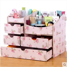New Diy Wood Makeup Organizer Jewelry Cosmetic Organizer 1010A 1010B 1010C Modern Storage Box Drawer Organizer Wooden Box