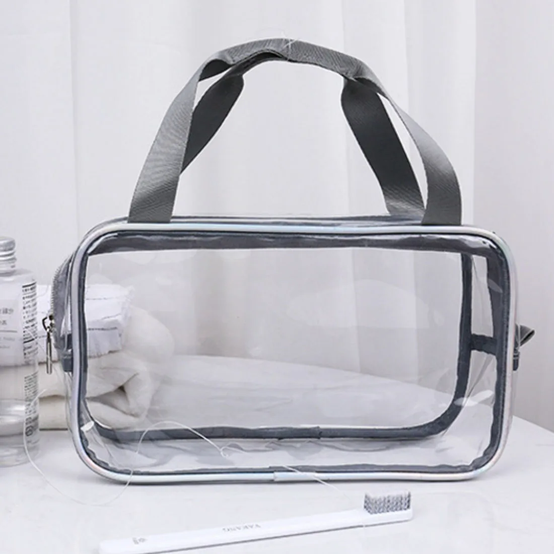 2019 الساخن أعلى المرأة التجميل حقيبة شفافة سفر أدوات الزينة غسل كيس التخزين للماء الفتيات حقائب مكياج المنظم يد