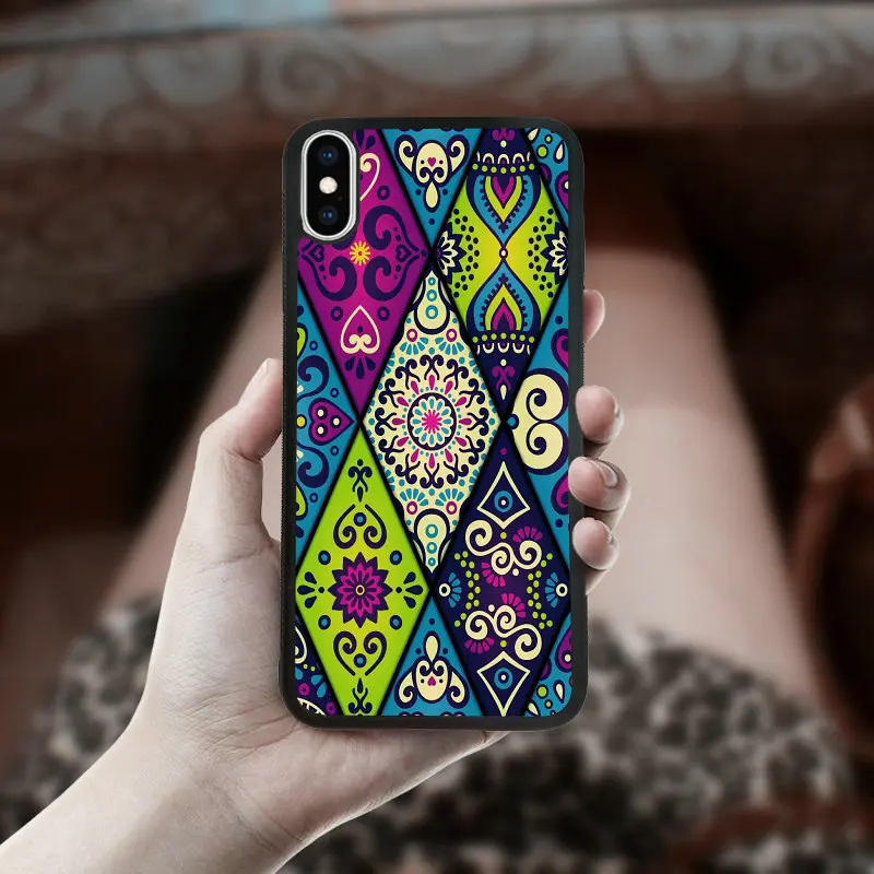 Floral Lace Mandala Mobile Phone Cases Protect for iphone XS Max Case PC TPU Hard Plastic Back Cover Anti-knock Bag |