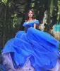 Royal Blue Puffy 2022 Cheap Quinceanera Dresses Ball Gown Off The Shoulder Tulle Beaded Party Sweet 16 Dress ► Photo 2/6