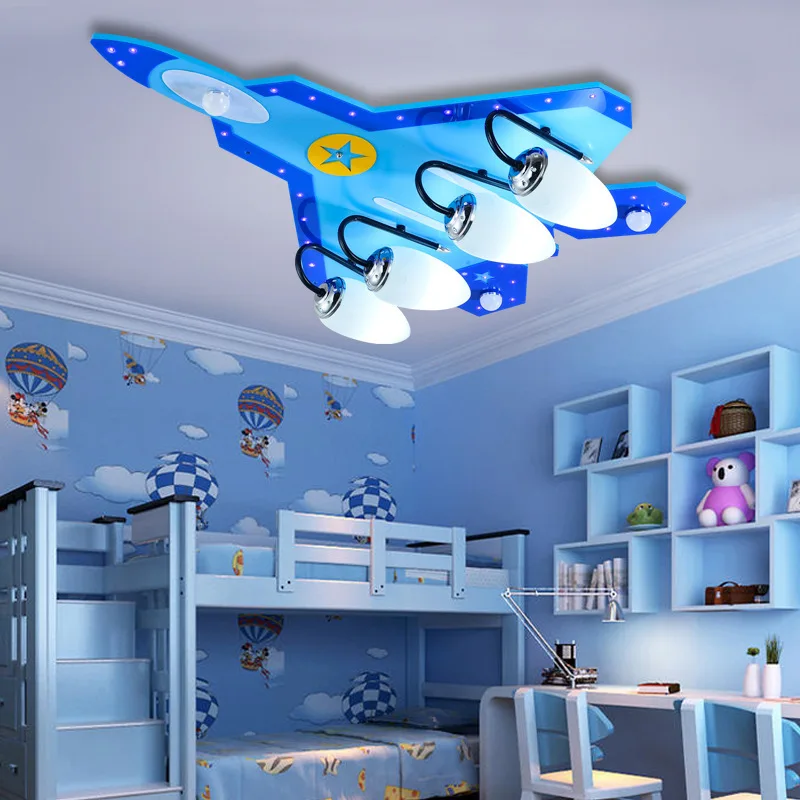 

Creative Art Aircraft Ceiling Lamp Bedroom Living Room Eye Protection Light Children Room Cartoon Decoration Lamp Free Shipping