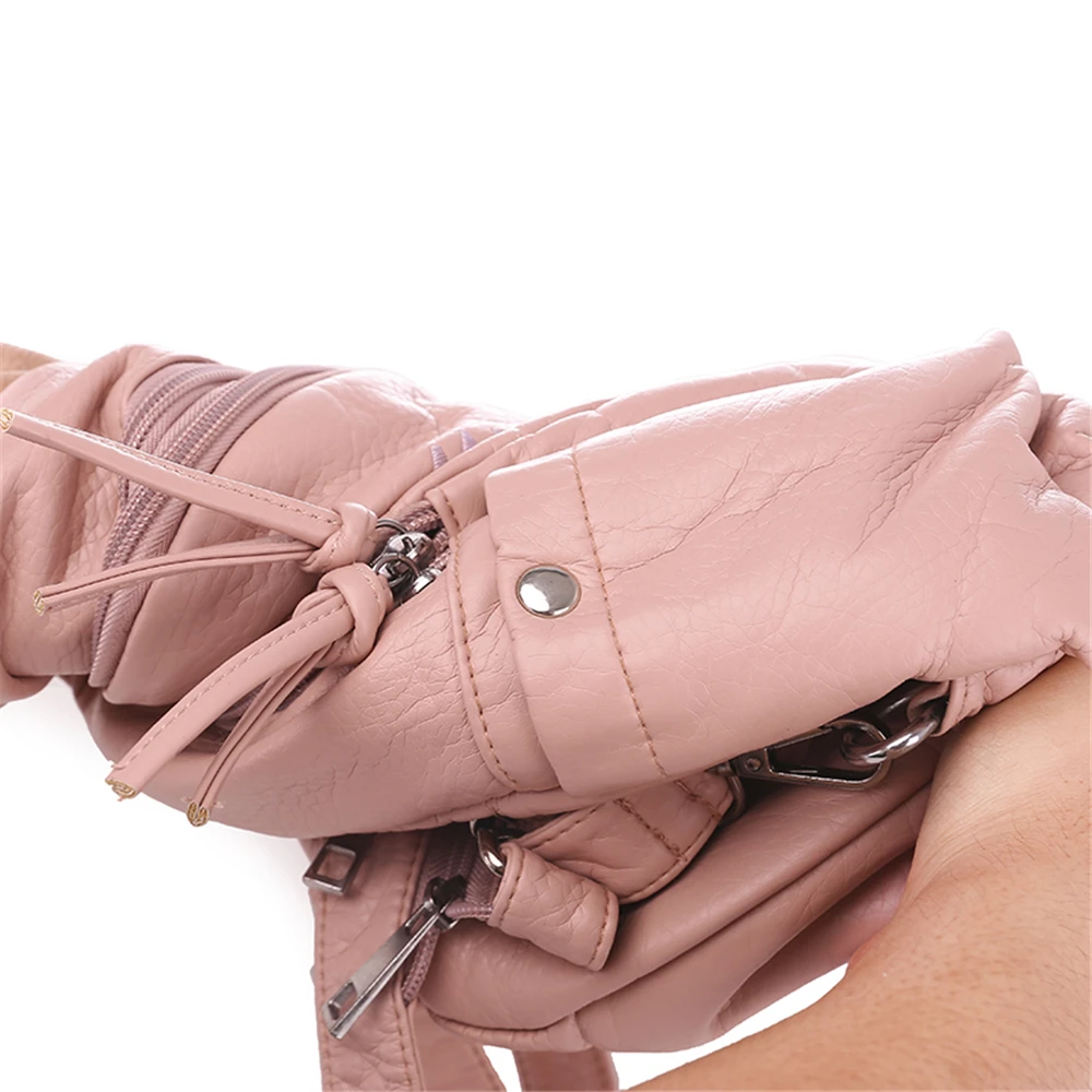Мода 2-в-1 Для женщин рюкзак леди нагрудная сумка с женские зимние домашние тапочки с милыми кроличьими вышивкой; повседневная обувь на мягкой из искусственной кожи Большой Ёмкость китайский Стиль Mochila