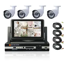 7 дюймов ЖК-дисплей HD 1080P HDMI 4ch CCTV Системы 4 канальный DVR KIT 720P видео Регистраторы с 1200TVL безопасности Камера домашнего наблюдения